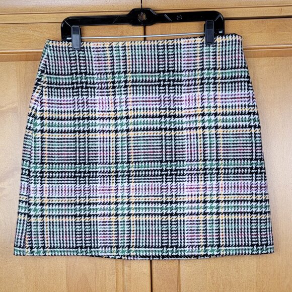 LOFT Wool Blend Multicolor Houndstooth Mini Skirt - 10 - Picture 5 of 8